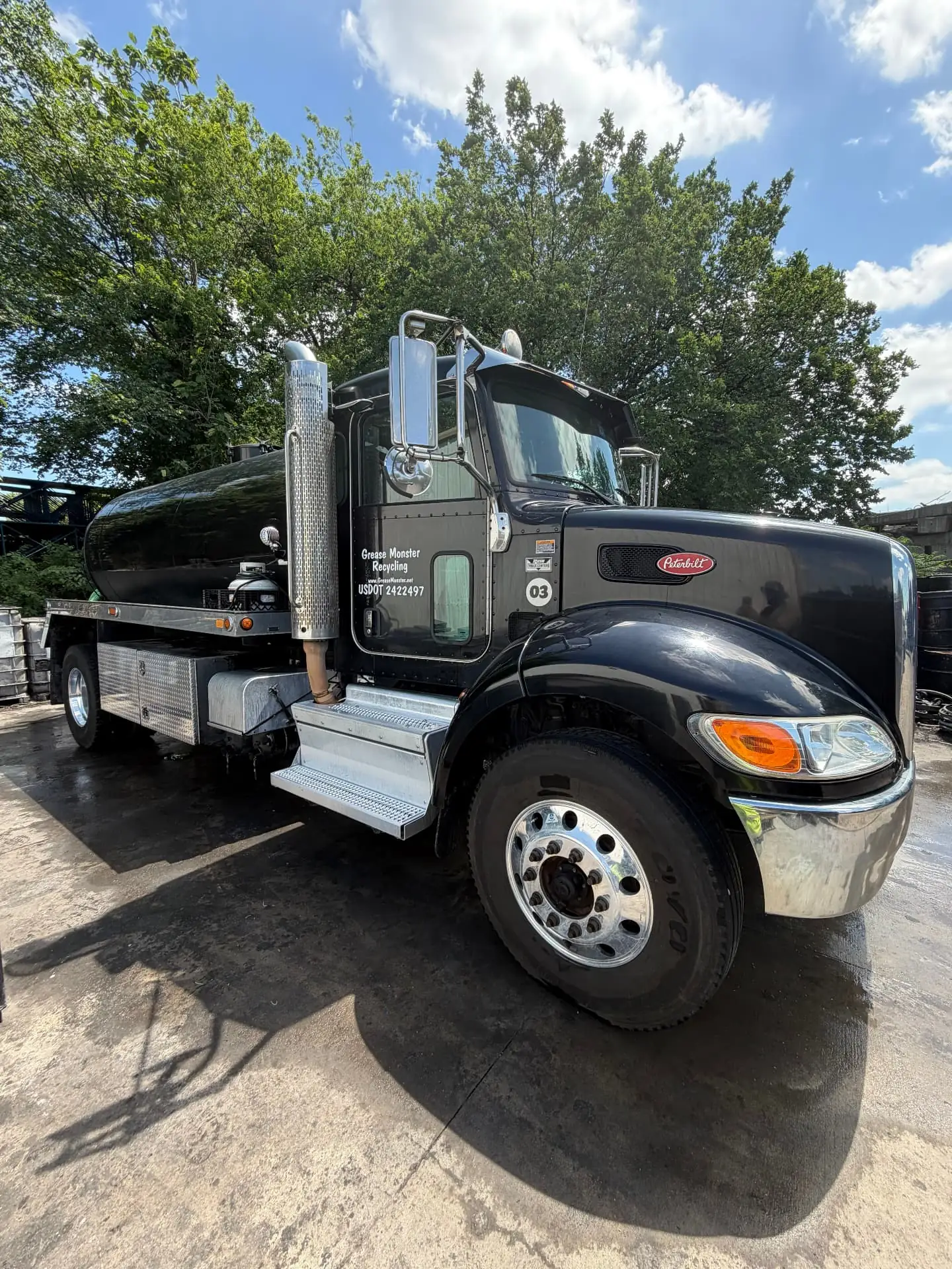 Black Peterbilt Tanker — Showroom Shine